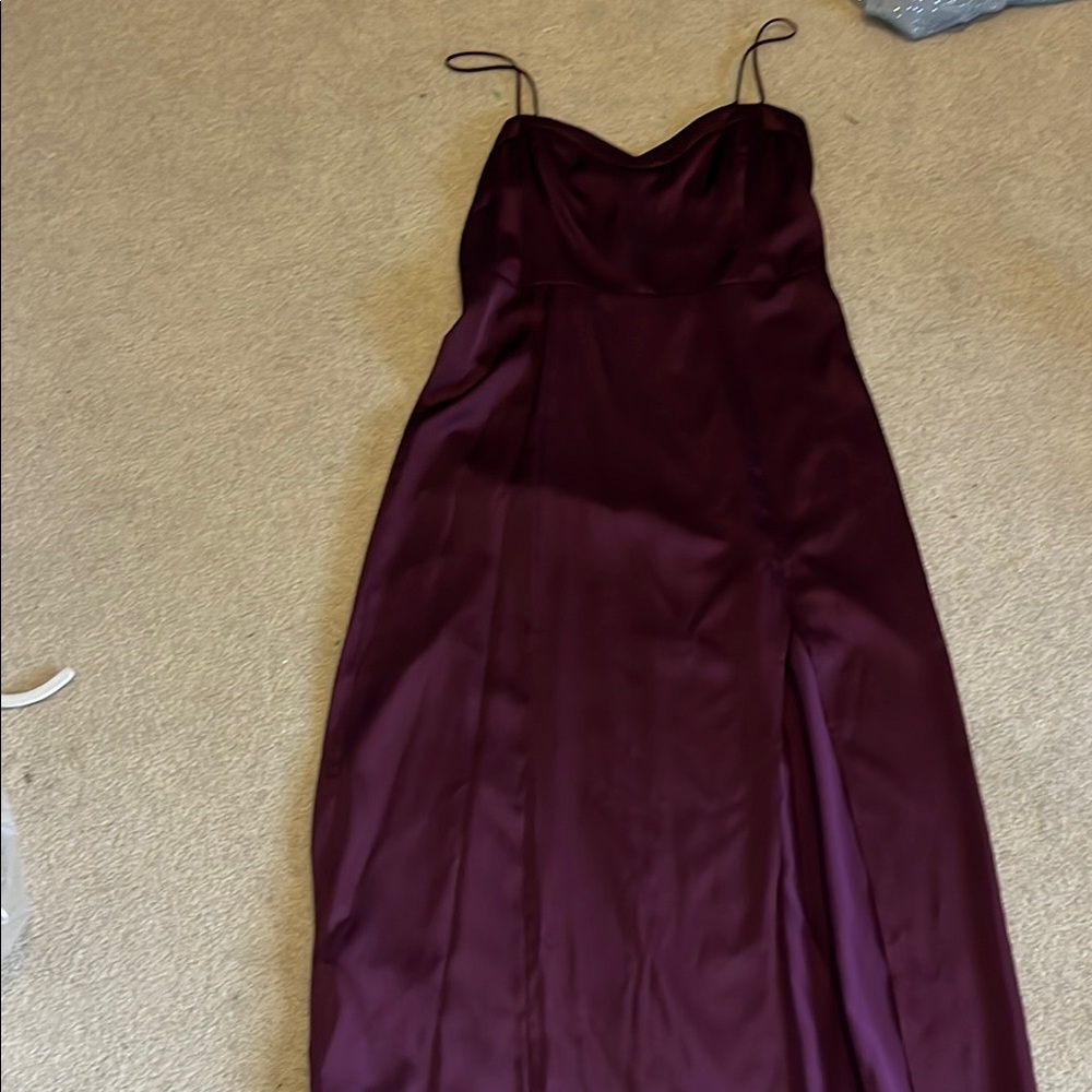 Abercrombie & Fitch Red Slip Dress with Slit